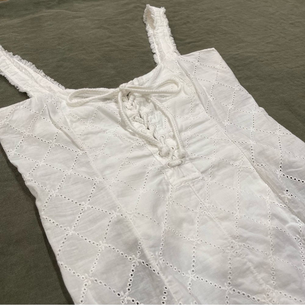 Free People White Eyelet Bodysuit